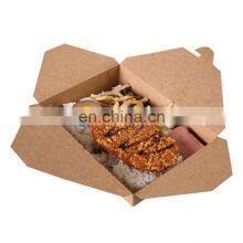 Biodegradable Foldable Eco Hot Sale Custom Container Disposable Kraft Paper Logo Printing Paper Food Lunch Box