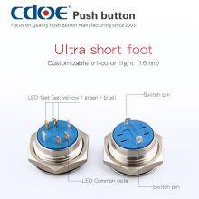 Ip67 16mm Ring Led Red Illuminated 12v 1no 4 Pin Push Button Micro Switch Self Recovery thumbnail-4