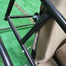 Indoor & Outdoor Furniture Modern 3-Seater Metal Frame Patio Swing Chair With Foldable Table & Padded Cushion Can Be Used As Bed thumbnail-5