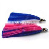 5 Pcs Nylon Hair Skirt Bait Metal by Copper Head Bait Jig Sea Trolling Lures Big Game Lures Fishing Tackle