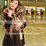 Sexy and Thermal Dyed Fashion Fur Coat