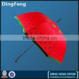 Dots Full Printed Leather Handle Lady's Stick Umbrella