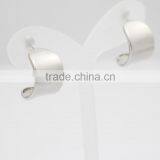 2016 Latest Design Curved Steel Stud Earring Stainless Mirror Polish Silver Curved Earring
