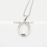 Top Quality Steel Photo Frame Locket Pendant Oval Photo Frame Pendant for Women thumbnail-2