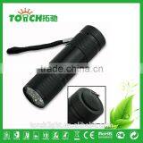 9 Leds Flash Light Black Hiking Camping Mini 9-LED Super Bright Torch Lamp Flashlight Linterna for AAA Battery thumbnail-2