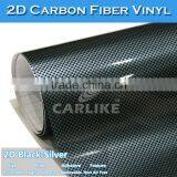 High Quality Glossy Black 2D Carbon Fiber Vinyl Wrap Car Body Sticker thumbnail-3