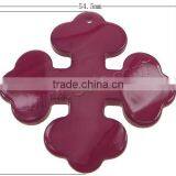 Fuchsia Cross Natural Freshwater Shell Pendants thumbnail-1