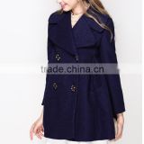 Women's Thick Woolen Pocket Winter Wind Coat OEM Type Factory Manufacture Guagnzhou