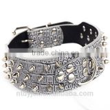 rhinestone leather dog collars for middle big dogs