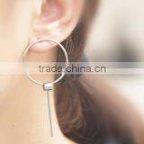 New Arrival Woman Fashion Simplicity Circle Brass Stud Earrings thumbnail-2