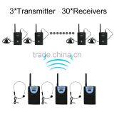 Professional Wireless Tour Guide System (3 Transmitter and 30 Receivers)