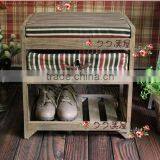 Factory Direct Sale Sits Stool ~ ~ Korean White Rural Style Furniture Queen-size Bed Stool Wooden Stool in Shoes Real Wood thumbnail-4