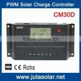 JUTA 30A Solar Charge Controller 12V 24V Auto PWM Charging With USB and LCD Display
