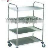 Round Tube Four-layer Stainless Steel Dining Trolley thumbnail-2