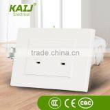 American Standard Double 2 Pin 4 Pin Wall Mount Electrical Power White Socket Outlet
