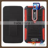 2015 New Modle Heavy Duty Shockproof Armor Case 3 in 1 Combo Belt Case For Motorola X3 Factory Price thumbnail-4