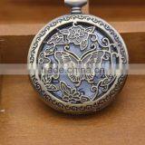 Antique brass beautiful ladies butterfly pocket watch wholesale pocket watches