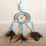 2016 New Arrival Fashionable Blue Suede Feather Pendant Dream Catcher