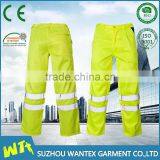 High Quality Polyester Working Trousers Waterproof Safety Fluo Yellow Trousers Cheap Working Uniform thumbnail-1