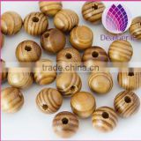 10mm wood round fringle pattern beads