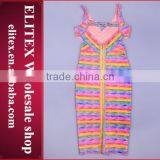 2015 HOT Red Rainbow Fashion Braces Skirt Plus Size Bodycon Bandage Dress thumbnail-3