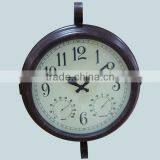 3 in 1 Outdoor Rotating Metal Double Sided Clock thumbnail-4