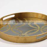 High Quality Best Selling Metallic Gold Serving Round Tray From Vietnam thumbnail-1