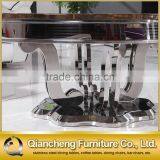 Coffee Table Set With Flower Shape Stainless Steel Base thumbnail-3