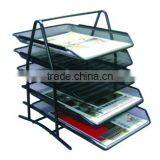 Large 5 Tiers Metal Mesh Desk Organizer Document Tray thumbnail-2
