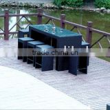 outdoor rattan bar table set