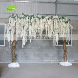 GNW FLA1603001-W01 New white Wisteria flower wood stand wishing wedding arch for wedding backdrop