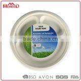 FDA Approved Food Standard Cheap High Quality 3 Compartments Round Paper Disposable Divided Plates thumbnail-1