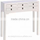 CREAM ORIENTAL WOODEN CABINET W/6 DRAWERS thumbnail-1