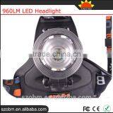Boruit T6 960lm 3 Mode Head Lamp Led Rechargeable Camping Head Light Headlamp Headlight thumbnail-3
