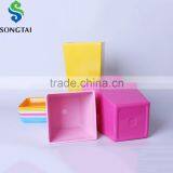 Garden Square Plastic Flower Colorful Pot thumbnail-1
