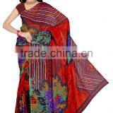 Printed Saree in Four Color With Blouse thumbnail-1