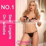2015 New Style Hot Sale Mesh Set Erotic Stretchy Thong Transparent Mini Bra Sexy Woman Keyhole Bra thumbnail-1