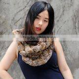 CX-S-32E Fashion European Lady's Knitted Pattern Rex Rabbit Infinity Scarf thumbnail-6