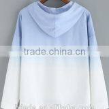 Blue Ombre Hooded Women Dip Hem Sweatshirt thumbnail-2