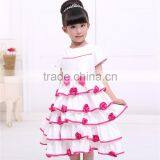 MGOO New Latest Design Fashion Girl Party Dress Flowers Layers Cute Satin Formal Dress 33033 thumbnail-3
