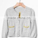 Baby Sweater Knitting Pattern Contrast-trim Cardigan thumbnail-1