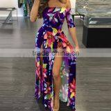 Zm50311b Hot Sell Cheap Plus Size Women Clothes off Shoulder Printed Lady Dress thumbnail-4