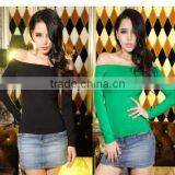 F20035B Lady Sexy Tight t Shirt Long Sleeve Women Shirt thumbnail-1