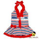 YZA-002 Yihong Cute Stripe Stylish Little Girls Sleeveless Bow Dress Designs Swimsuit Onesie Kids Swimming Wear thumbnail-1