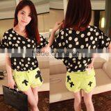 2016 Summer Fashion Women's Loose Chiffon Tops Batwing Short Sleeve T Shirt Casual Blouse thumbnail-3