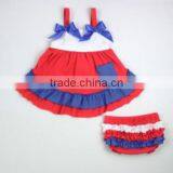 Toddlers Newborn Swing Girls Summer Swimming Swing 2pcs Cotton Multicolor Pockets Top Bloomers Swimsuit Outfits Clothing Sets thumbnail-1