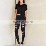 Compression Styles Custom Wicking Yoga Sport Leggings With Hole thumbnail-1