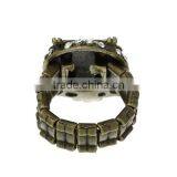 Antique Bronze Clear Rhinestone Elastic Stretch Owl Halloween Ornaments Rings thumbnail-3