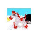 4mm Bicone Crystal Beaded Horse 3d Animal Iphone Charm thumbnail-3