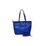 Fashion Long Handles Ladies Navy Blue Leather Handbags Customized thumbnail-1